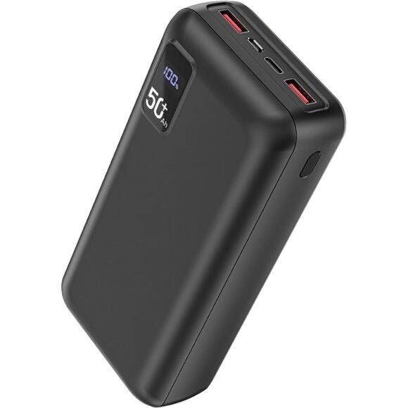 Power Bank 50000mAh 22.5W Portable Charger USB-C wth 3 Outputs & 2 Inputs